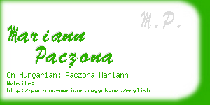 mariann paczona business card